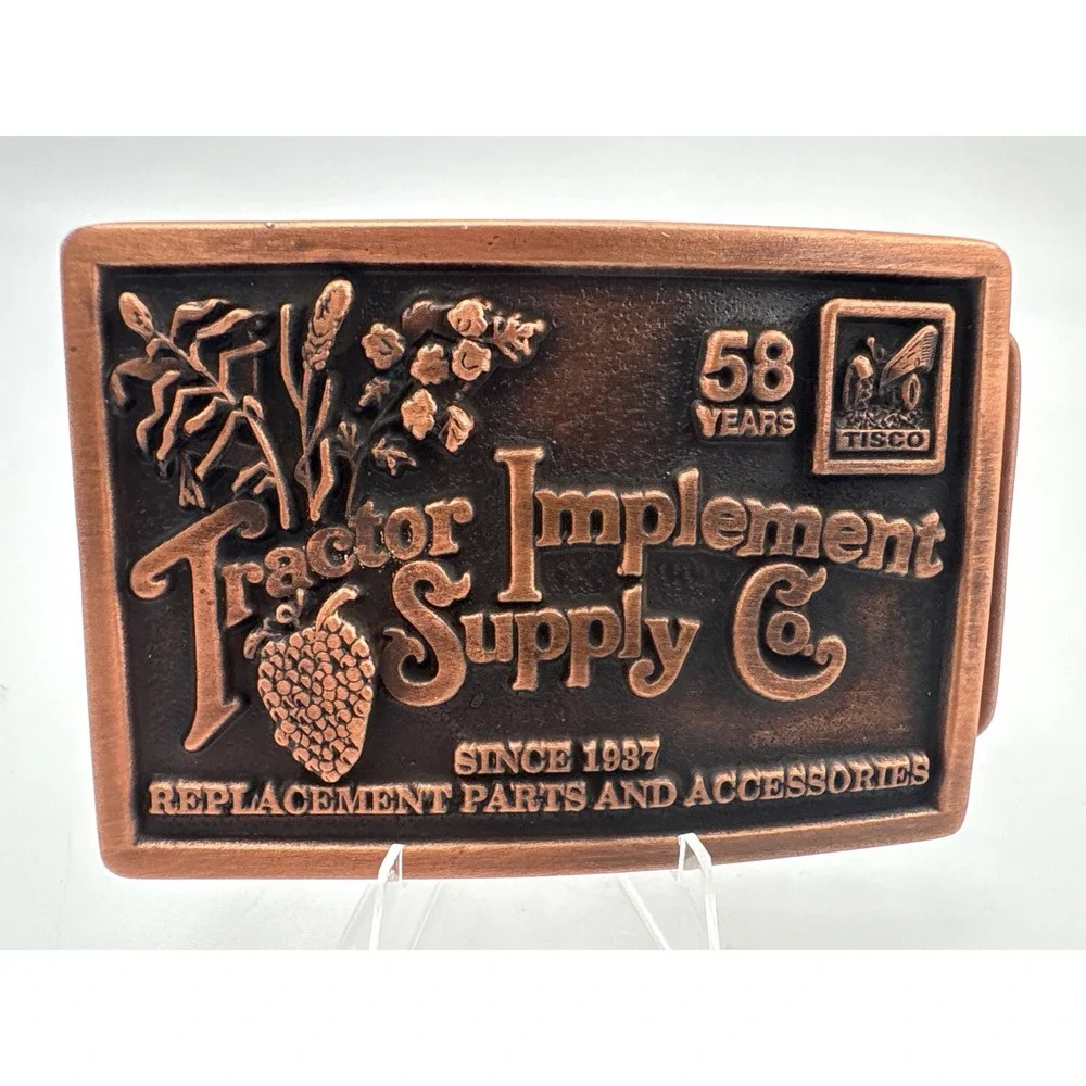TISCO Tractor Implement Supply Co Belt Buckle 1995 Commemorative Metal